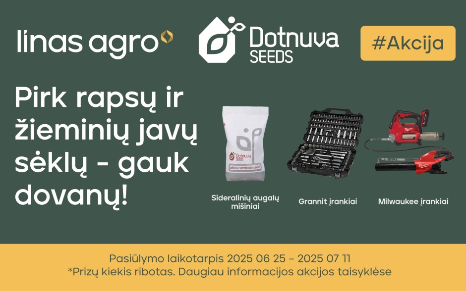 AKCIJA: Perkantiems rapsų ir žieminių javų sėklų - dovanos!