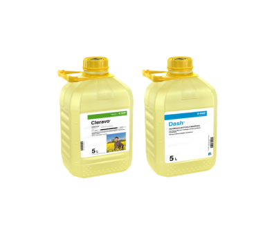 Herbicidas Cleravo + Dash, 2×5 l + 2×5 l