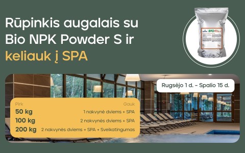 Įsigykite „Bio NPK Powder S“ ir gaukite SPA poilsį dviem 
