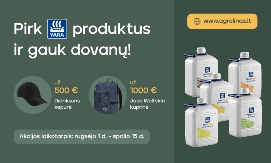 Įsigykite Yara produktų ir gaukite praktišką dovaną!