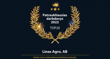 „Linas Agro“ - tarp patraukliausių Lietuvos darbdavių