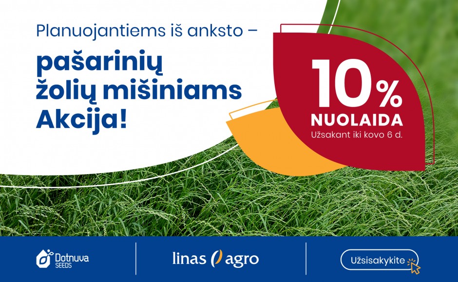 Planuojantiems iš anksto – nuolaidos „Dotnuva Seeds“ pašarinių žolių mišiniams!