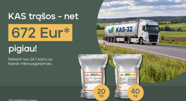 Sutaupykite net iki 672 Eur* už kiekvieną pilną KAS-32 trąšų mašiną!