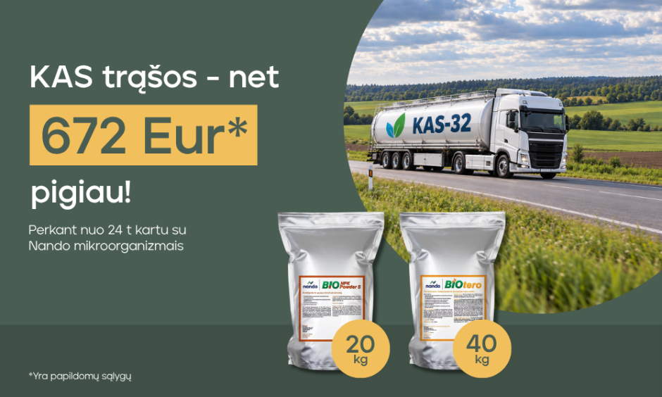 Sutaupykite net iki 672 Eur* už kiekvieną pilną KAS-32 trąšų mašiną!