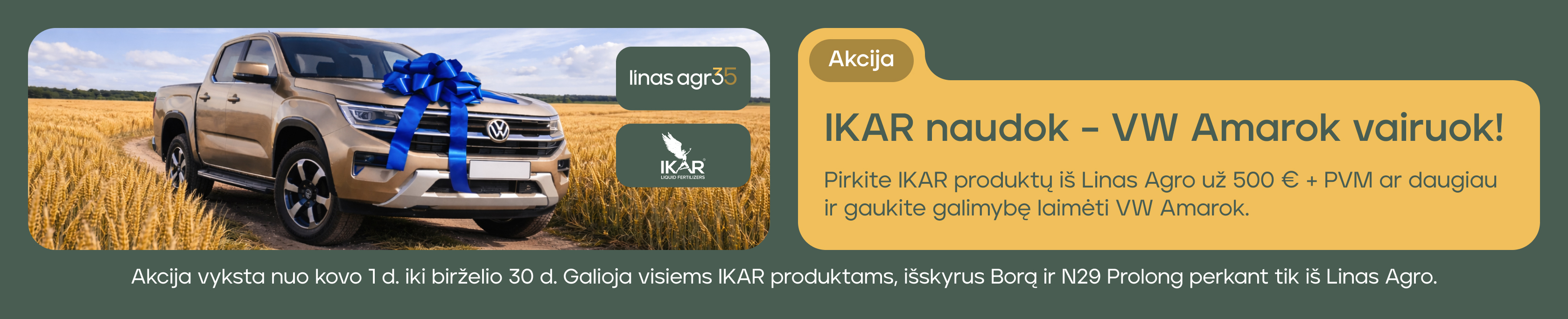 Pirkite IKAR produktus ir laimėkite Volkswagen Amarok